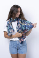 A2402 Foulard Algas Fondo Azul