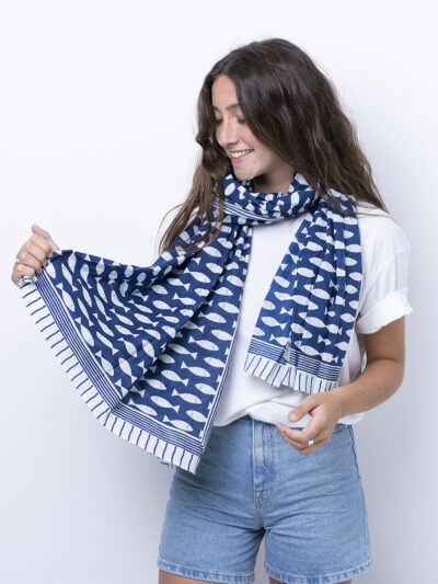 A2400 Foulard Peces Azul
