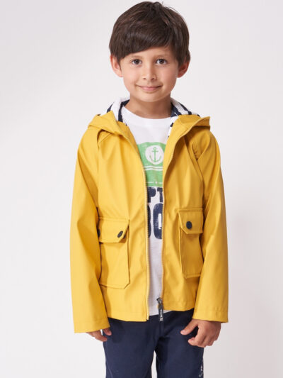 C3142 Chubasquero con forro de rayas Amarillo