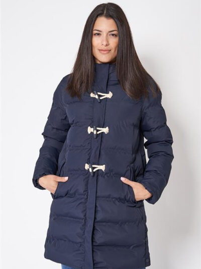 C3096 Chaquetón largo acolchado waterproof Marino