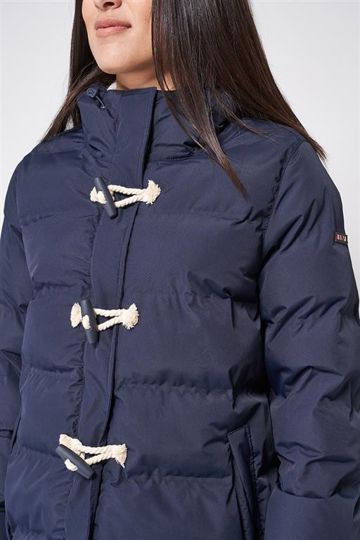 C3096 Chaquetón largo acolchado waterproof Marino