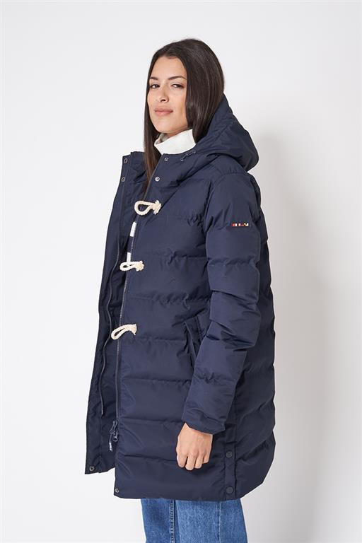 C3096 Chaquetón largo acolchado waterproof Marino