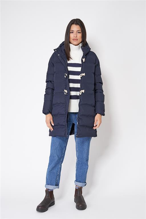 C3096 Chaquetón largo acolchado waterproof Marino