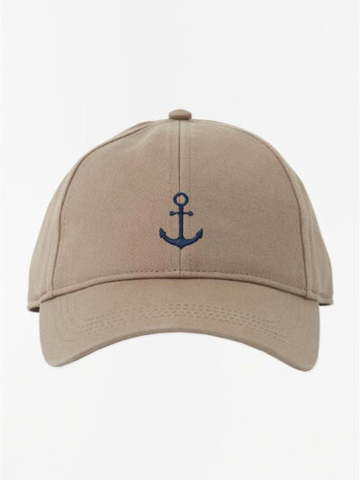 A2406 Gorra con dibujo de un Ancla Beig