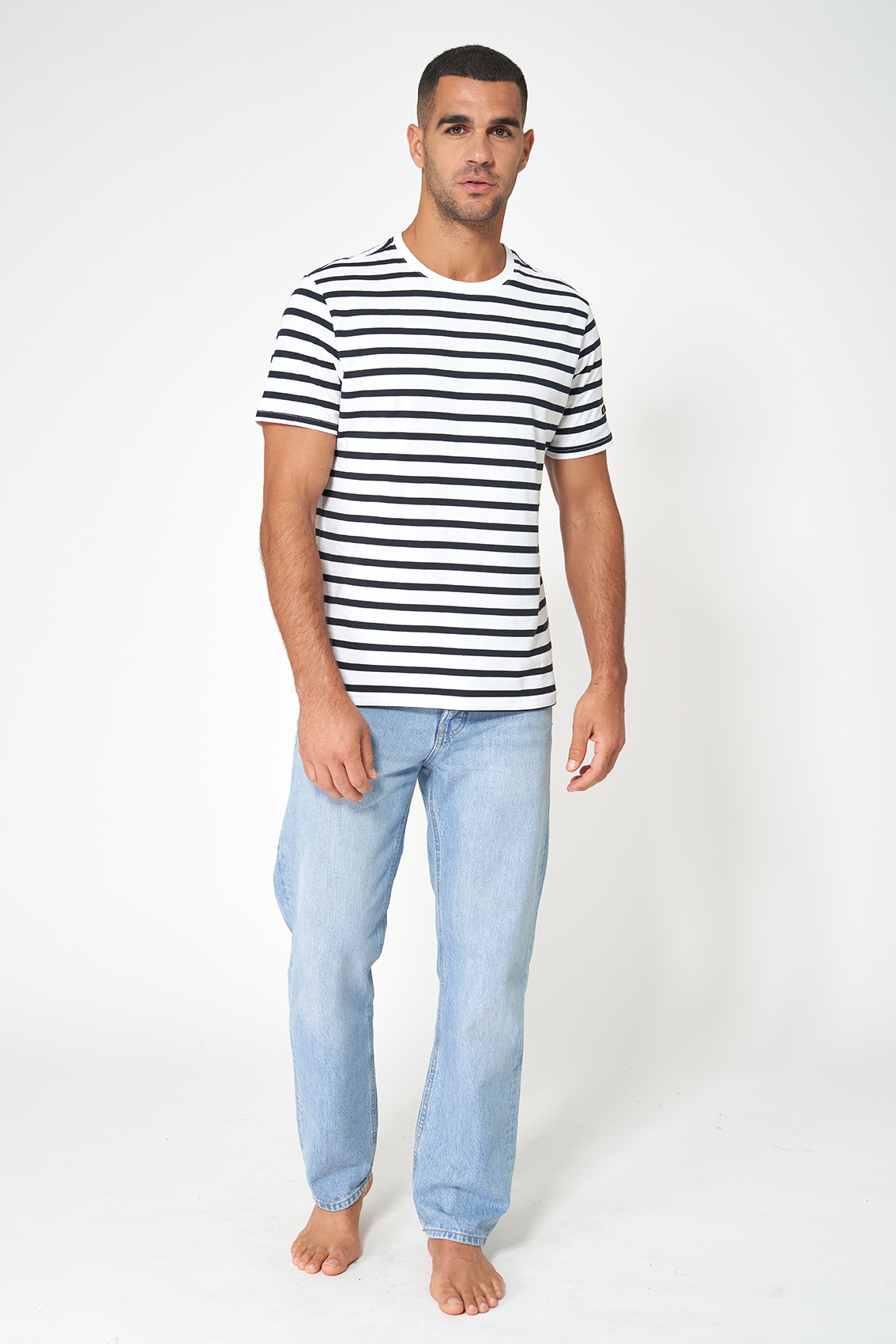 A2371 Camiseta de rayas cuello redondo - Imagen 6