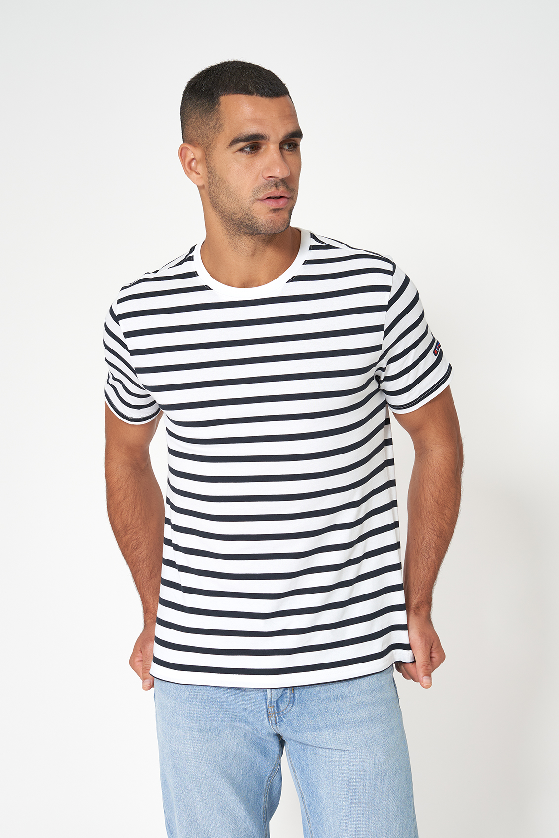 A2371 Camiseta de rayas cuello redondo - Imagen 5