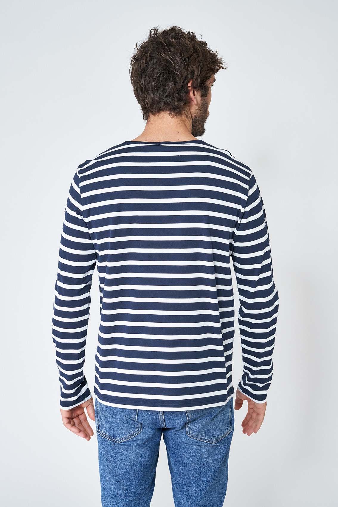 A2104 Camiseta manga larga de rayas Marino/Blanco